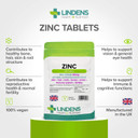 Lindens Zinc Citrate 50mg Tablets - 1000 Pack - High Strength 150% Nrv Dose Contributing Towards Normal Skin, Hair, Nails, Bones, Vision, Immune System and Fertility