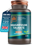Magnesium Taurate 507mg Supplement  2 in 1 with Vitamin B6  120 Capsules Support Energy & Muscle Function, Ideal for Men Women, 120 Days Supply Heart by The Good Guru