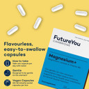 Magnesium+ 575mg Supplement  28 High Strength Capsules  Magnesium Lactate & Vitamin B6 Health Supplements to Reduce Tiredness & Support Bone Health  Supplements by FutureYou Cambridge