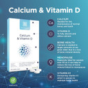 Healthspan Calcium & Vitamin D (240 Chewable Tablets) | High Strength Pure Calcium Supplement | Natural Source of Vitamin D3 | Added Vitamin K for Bone Health | Vanilla | Vegetarian