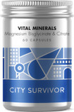 Vital Minerals Magnesium - Bioavailable Glycinate & Citrate for Sleep, Energy and Exercise - 60 Capsules
