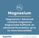 FutureYou Magnesium+ Advanced (56 Capsules). Magnesium Glycinate with B Vitamins for Energy & Bone Health. High Strength Magnesium Supplements for Women & Men - Genuine FutureYou Cambridge Supplements