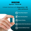 Magnesium Glycinate Supplements with Vitamin B6 | 120 Capsules, 2-in-1 Formula | High Absorption | 500mg Magnesium Glycinate + 7.35mg Pyridoxal 5 Phosphate | Vegan | Made in UK by The Good Guru