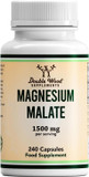 Double Wood Magnesium Malate Capsules | 240 High Strength Magnesium Malate Supplements | 80 Servings - 1500mg Malate per Serving | Supports Energy Levels, Muscle Pain and Recovery | UK Manufactured