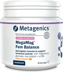 Metagenics MegaMag Fem Balance Magnesium Glycinate Powder - with Vitamin B6, Calcium and Vitamin C - Female Health & Hormone Regulation - Citrus Orange, 30 Servings