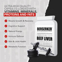 Berserker Desiccated Beef Liver Supplement 750mg per Capsule 500 Capsules, Un-defatted to Provide Full Absorption of Naturally Occurring Vitamins and Minerals Found in Beef Liver | Made in The UK Berserker Desiccated Beef Liver Supplement 750mg per Capsule 500 Capsules, Un-defatted to Provide Full Absorption of Naturally Occurring Vitamins and Minerals Found in Beef Liver | Made in The UK