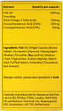 Vitl Omega 3 Fish Oil Supplement - 30 Easy to Swallow Softgel Capsules - Support Brain & Heart Health - 500mg Fish Oil, 250mg DHA & 50mg EPA