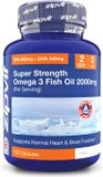 Zipvit Omega 3 Fish Oil 2000mg per Serving Including EPA 660mg DHA 440mg, 120 Softgel Capsules in Pouch, 2 Months Supply, High Strength, Supports Heart and Brain Function
