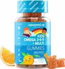 Kids 50mg Omega 3 Gummies - Including Omega 3 6 9 Complex with Added Vitamin E & D - Kids Friendly Capsules Alternative - Plant Based Alternative to Omega 3 Fish Oil - 1 Month Supply  Novomins