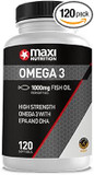 Maxi Nutrition OMEGA-3 Fish OIL EPA & DHA SOFT GELS - 120 SOFT GELS
