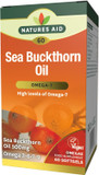 Natures Aid Sea Buckthorn Oil 500mg  Omega-7 High Strength  Supports Skin, Immune & Heart Health  Antioxidant Vegan Supplement  Non-GMO, Gluten-Free  60 Softgels