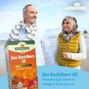 Natures Aid Sea Buckthorn Oil 500mg  Omega-7 High Strength  Supports Skin, Immune & Heart Health  Antioxidant Vegan Supplement  Non-GMO, Gluten-Free  60 Softgels