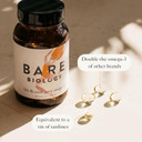 Bare Biology Super Strength Pure Omega 3 Fish Oil Capsules 1,460mg - Life & Soul Mini Omega 3 Capsules (1 Month Supply - 120 Capsules) EPA 860mg DHA 440mg. Supports Heart, Brain Function & Eye Health