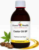 Cold Pressed Castor Oil by Power Health | 250ml 100% Pure Castor Oil in Glass Bottle for Dry Skin | Food Grade - Cold Pressed suitable for Vegetarians and Vegans