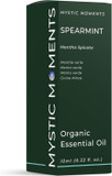 Mystic Moments | Organic Spearmint Essential Oil 10ml - Pure & Natural Oil for Diffusers, Aromatherapy & Massage Blends Vegan GMO Free (Pack of 2)