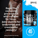 Warrior Rage - Pre-workout Powder - 392g - Energy Drink Supplement with Vitamin C, Beta Alanine and Creatine Gluconate - 45 Servings (Lightnin' Lemonade)