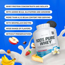BioTechUSA 100% Pure Whey | Protein Powder with BCAA and Glutamine | Gluten-Free, Palm Oil Free | 21g Protein per Serving, 454 g, Banana