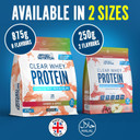 Applied Nutrition Clear Whey Isolate - Whey Protein Isolate, Refreshing High Protein Powder, Fruit Juice Style Flavours (Strawberry & Raspberry) (250g - 10 Servings)