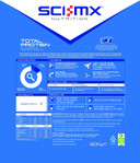 SCI-MX Total Protein - Dual Concentrate & Isolate Powder - Lean Muscle Development - Strawberry  No Added Sugar  4.2g BCAAs  900g