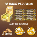 Battle Bites - High Protein Bars 12 x 62g - Sticky Toffee Pudding Flavour - Low in Sugar, High in Fibre, Free from Preservatives, Non-GMO - 20g protein, 7.4g fibre + 251 calories per bar - Made in UK
