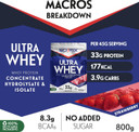 SCI-MX Ultra Whey Protein Muscle Building & Recovery Protein Powder With Naturally Occurring Glutamine & Amino Acids - Strawberry Flavour - 800G - 18 SERVINGS