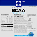 USN Power Punch BCAA Amino Acids Powder, Blue Raspberry Flavour - 400g, Vegan BCAA Powder, Vitamin B6 & No Sugar, Pre Workout & Intra Workout Energy Drink & Dietary Supplement to Maximise Performance