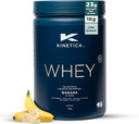 Kinetica Sports Whey Protein Powder - Banana Flavour | 23g Protein/Serve, 33 Servings/1Kg Pack | Gluten Free Supplement | Optimum for Muscle Growth & Recovery | Mixes Well with Water, Milk & Shakes