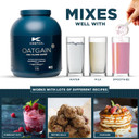 Kinetica Sports OatGain Weight Gainer - Raspberry Yoghurt Flavour | 630 Cal, 46g Protein & 82g Carbs/Serve, 15 Servings/2.4Kg | Optimum Grass Fed Protein Supplement | High Calorie & Easy Mixability