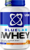 USN Blue Lab Whey Protein Powder: Caramel Popcorn - Whey Protein 2kg - Post-Workout - Whey Isolate - Muscle Building Powder Supplement With Added BCAAs