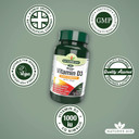 Natures Aid Vegan Vitamin D3 1000iu  High Strength Vitamin D Supplement for Bones, Immune System, Mood & Energy  Natural, Non-GMO, Gluten Free, Vegan Health & Wellness Support  60 Tablets