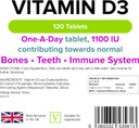 Lindens Vitamin D3 1100IU - 120 Tablets - Immune System, Bones, Teeth, UK Manufacturer Immune Support | (4 Months Supply) | Suitable for Vegetarians | Letterbox Friendly Lindens Vitamin D3 1100IU - 120 Tablets - Immune System, Bones, Teeth, UK Manufacturer Immune Support | (4 Months Supply) | Suitable for Vegetarians | Letterbox Friendly