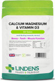 Lindens - Calcium Magnesium & Vitamin D - 120 Tablets - UK Made - Contributes to Normal Bone, Teeth, Muscle & Immune Function, Reduce Tiredness & Fatigue - Letterbox Friendly