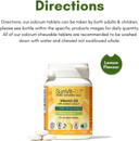 SunVit-D3 Vitamin D3 400IU with Added 500mg Calcium Lemon Tablets - Calcium and Vitamin D Tablets Support The Maintenance of Bone, Teeth, Muscle & Immune System - 60 Lemon Chewable Calcium Tablets