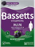 Bassetts Vitamins Man Multivitamins & Multiminerals Blackcurrant Flavour 30 Gummy Pastilles Bassetts Vitamins Man Multivitamins & Multiminerals Blackcurrant Flavour 30 Gummy Pastilles