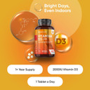 Vitamin D3 2000IU | 400 Tablets | 1+ Year Supply | 8mm Round Tablets | Vegetarian Friendly & Non-GMO | 1 a Day | Vitamin D Supplements | Made in Britain
