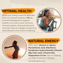 The Vegan Wellness Co. Multivitamin with Ginseng, 19 Nutrients for Energy + Immunity, 40 Effervescent Tablets - Orange and Passionfruit Flavour Immune Booster