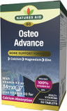 Natures Aid Osteo Advance with MenaQ7®  High Strength Bone & Joint Support Supplement  Calcium, Magnesium, Vitamin D3 & K2  Vegan, Gluten Free, Non-GMO  60 Tablets