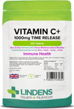 Lindens Vitamin C+ 1000mg - 120 Tablets - Time Release Tablets with Citrus Bioflavonoids and Rosehip - Contributes to Immune System Health, Reduces Tiredness and Supports Healthy Skin and Teeth Lindens Vitamin C+ 1000mg - 120 Tablets - Time Release Tablets with Citrus Bioflavonoids and Rosehip - Contributes to Immune System Health, Reduces Tiredness and Supports Healthy Skin and Teeth