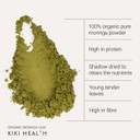 KIKI Health Premium Organic Moringa Leaf Powder - Certified Superfood with Essential Vitamins & Sustainably Sourced for Healthy Living - Conveniently Blends into Smoothies & Dishes - 100g KIKI Health Premium Organic Moringa Leaf Powder - Certified Superfood with Essential Vitamins & Sustainably Sourced for Healthy Living - Conveniently Blends into Smoothies & Dishes - 100g