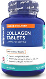 Zipvit Marine Collagen 1200mg Tablets with Hyaluronic Acid, Vitamin C, and Zinc. High Strength Type 1 Collagen for Men and Women, Supports Hair, Skin, and Nails, 60 Tablets, 1 Month Supply
