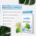 Health4All Broccoli Sprout Extract 15,000mg - 7500mcg Activated Sulphoraphane - 60 Vegan Broccoli Extract Capsules - High Strength Sulforaphane Supplement