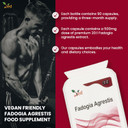 Ved Fadogia Agrestis, 20:1 stem Extract, Muscle Growth - Muscle Recovery - Athletic Performance 90 Vegan Capsules (3 Months Supply)