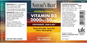 Nature's Best Vitamin D3 2000iu - High Strength & Highly Absorbable Supplement - UK Made - 180 Vegetarian Capsules (6 Months' Supply)
