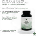 Vegan Vitamin D3 Capsules | 1000iu of Vitamin D3 per Capsule | Plant-Based D3 from Natural Lichen | 120 Capsules | G&G Vitamins