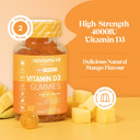 Vitamin D3 4000 IU Gummies - 1 Month Supply of Vitamin D - Vegetarian & Gluten Free Vitamin D3 - Vitamin D Gummies for Bones & Teeth - Alternative to Vitamin D Tablets & Spray - Novomins
