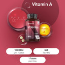 Vitamin A Tablets 10,000IU - 365 Tablets (1 Year Supply) - VIT A as Retinyl Acetate - Vegan & Non-GMO - 3000µg Vitamin A Supplement - Made in The UK