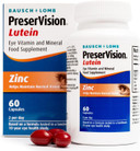 PreserVision Lutein by Bausch + Lomb, Lutein, Zinc, Copper and Vitamin C and E, Eye Vitamin and Mineral Food Supplement, Two Soft Gel Capsules per Day