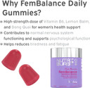 Nutriburst - FemBalance Hormone Balance for Women - Vegan Vitamin B6, Lemon Balm + Dong Quai - Regulate Hormones, Support Nervous System + Reduce Tiredness - 3 x 60 Gummies / 3 Month Supply