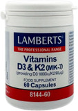 Lamberts Vitamin D3 1000IU with K2 90µg 60 Capsules