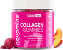50mg Marine Collagen Gummies Sugar Free - Collagen Supplements for Women - More Convenient Than Powder - Hydrolysed Collagen Peptides with Biotin Vitamin C Hyaluronic Acid - 60 Gummies - Novomins